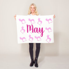 Custom Chihuahua Blanket  Pastel Silhouetteチワワ Fleecedecke