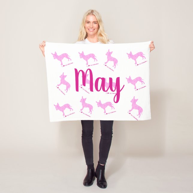 Custom Chihuahua Blanket  Pastel Silhouetteチワワ Fleecedecke (Beispiel)