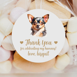 Custom Chihuahua Dog Gastgeschenk Hochzeit Sticker