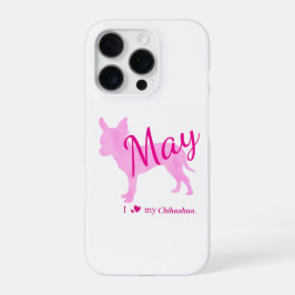 Custom Chihuahua Phone Case  Pstel Pink Silhouette iPhone 16 Pro Hülle