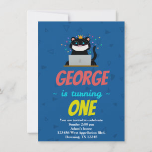 Custom Child Black Panther Mask Cartoon Einladung