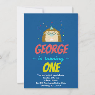 Custom Child Porcupine Confetti Cartoon Einladung