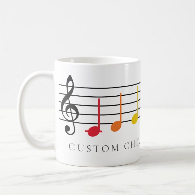 Custom Children Choir Rainbow Musiknoten Kaffeetasse (Links)