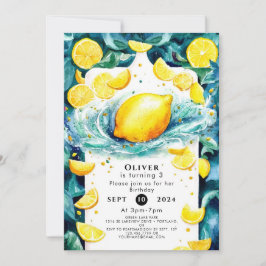 Custom Children Lemon Birthday Einladung