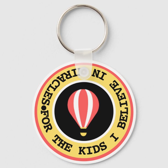 Custom Children's Miracle Network Name Red Yellow Schlüsselanhänger (Vorderseite)