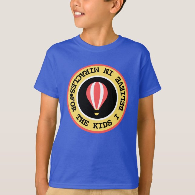 Custom Children's Miracle Network Text Red Yellow T-Shirt (Vorderseite)