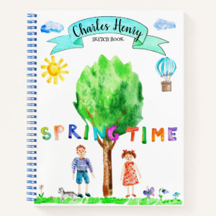 Custom Child's Art Sketchbook Spiral Notebook Notizbuch