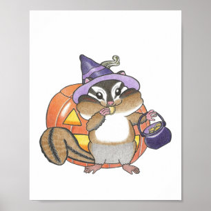Custom Chipmunk Halloween Animal Kinderzimmer Post Poster
