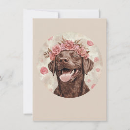 Custom Chocolate Labrador Hund Pink Freude Gruß