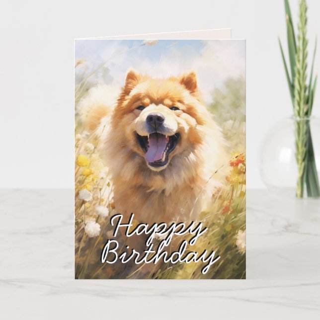 Custom Chow Chow Happy Birthday Card Dankeskarte (Vorderseite)