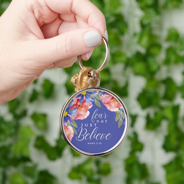 Custom Christian Fear No Just Believe Schlüsselanhänger (Hand)