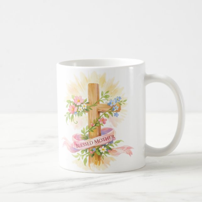 Custom Christian Mother’s Day Cross Mug Kaffeetasse (Rechts)