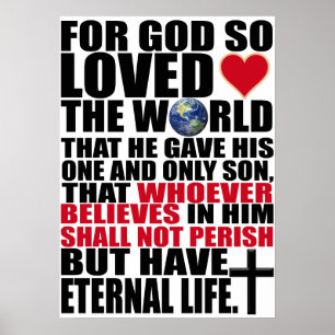 Custom Christlich John 3:16 Bible Verse Poster