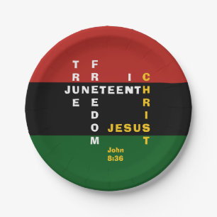 Custom Christlich JUNETEENTH Pappteller