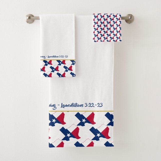 Custom Christlich TEXAS FLAG Badhandtuch Set (Insitu)