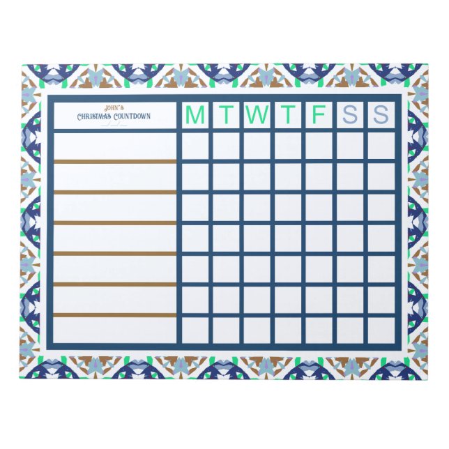 Custom Christmas ADHD Men's Productivity Planner Notizblock (Vorderseite)