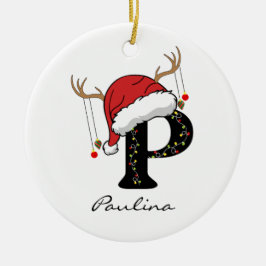 Custom Christmas Alphabet Initial Ornament for Mom