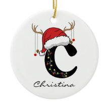 Custom Christmas Alphabet Ornament for Coworkers