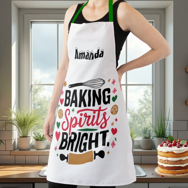 Custom Christmas Baking Spirituosen Helle Schürze (Von Creator hochgeladen)