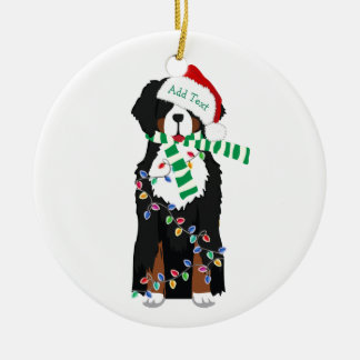 Custom Christmas Bernese Mountain Holiday Dog Keramikornament