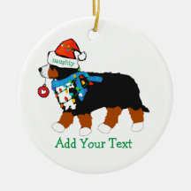 Custom Christmas Bernese Mountain Naughty Dog