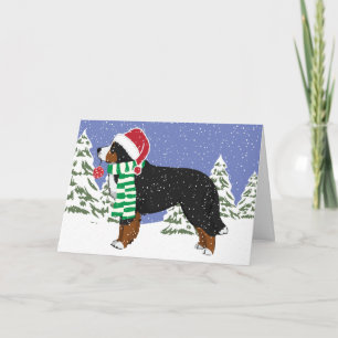 Custom Christmas Bernese Mt Holiday Dog Feiertagskarte