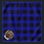 Custom Christmas Blue und Black Kariert Foto Frame Halstuch<br><div class="desc">Spaß Weihnachten Weihnachten Foto Rahmen Vorlage mit einem blauen und schwarzen karierten Muster Hintergrund. Copyright © Angi Laframboise.</div>