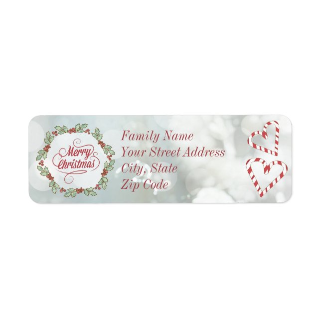 Custom Christmas Candy Cane Rücksendeadressen-Aufk (Vorne)