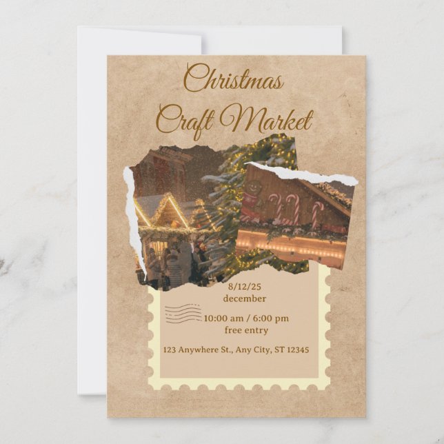 Custom Christmas Card"  "Elegant Christmas Greetin Einladung (Vorderseite)