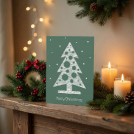 Custom Christmas Card mit Abstrakter Line Art Tree Feiertagskarte