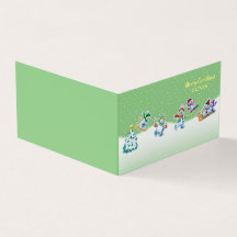 Custom Christmas card Snowmen Skaten