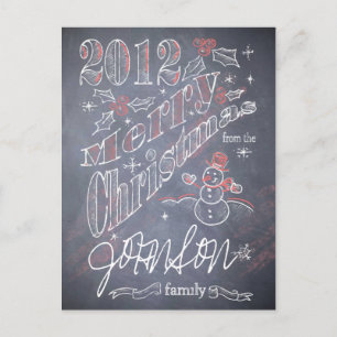 Custom Christmas Chalkboard Postkarte