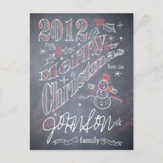 Custom Christmas Chalkboard Postkarte