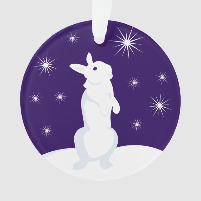 Custom Christmas Circle Ornament Rabbit (Vorderseite)