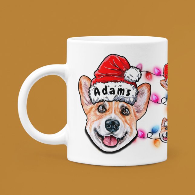 Custom Christmas Corgi Head Weihnachtsmannmütze Do Kaffeetasse (Von Creator hochgeladen)