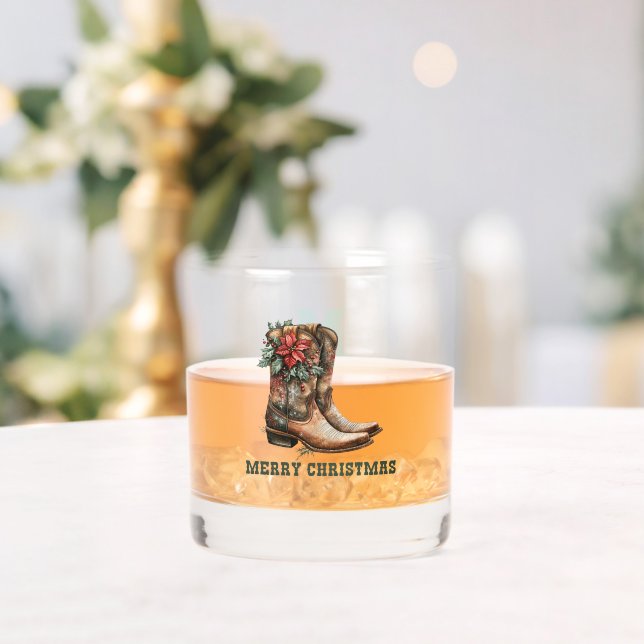 Custom Christmas Cowboy Boots Whiskyglas (Insitu (Hochzeit))