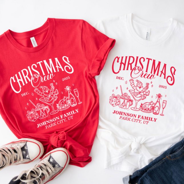 Custom Christmas Crew Matching Family Group T-Shirt (Von Creator hochgeladen)