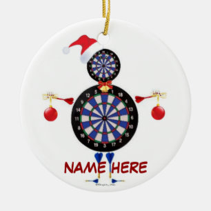 Custom Christmas Dart Player Keramik Ornament