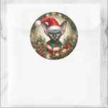 Custom Christmas Elf Sphynx Cat Geschenk Xmas Runder Aufkleber<br><div class="desc">Dekorieren Sie Ihre Urlaubshüllungen mit unserem Custom Christmas Elf Sphynx Cat Geschenk Xmas Classic Round Sticker Set. Ideal für Sphynx Katzenliebhaber, personalisieren Sie diese Aufkleber mit Text, einer speziellen Nachricht oder laden Sie Ihr Lieblings-Foto hoch, um Ihre eigenen einzigartigen Aufkleber zu erstellen! Mit einem exklusiven "Sphynx Cat Art" Design eines...</div>