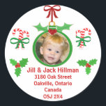Custom Christmas Eve Stickers Address Stickers<br><div class="desc">Ein hübsches Weihnachtskunstdesign von Jamie Wogan Edwards.</div>