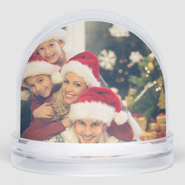 Custom Christmas Family Foto Schneekugeln (Vorderseite)