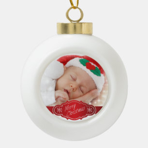 Custom Christmas Foto Keramik Kugel-Ornament