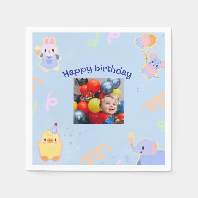 Custom Christmas Foto Napkin Serviette (Vorderseite)