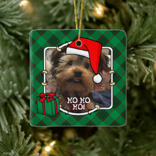 Custom Christmas Foto Rahmen rot & grün Karierte H Keramikornament