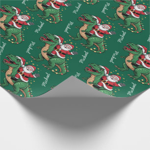 Custom Christmas Funny Weihnachten Auf einem Dinos Geschenkpapier