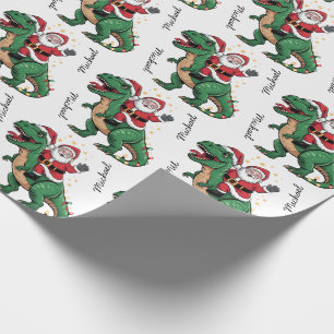 Custom Christmas Funny Weihnachten Auf einem Dinos Geschenkpapier