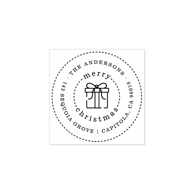 Custom Christmas Geschenk Familienname Rücksendead Gummistempel (Prägung)