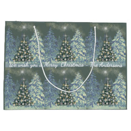 Custom Christmas Gift Bag Winter Forest Scene Große Geschenktüte