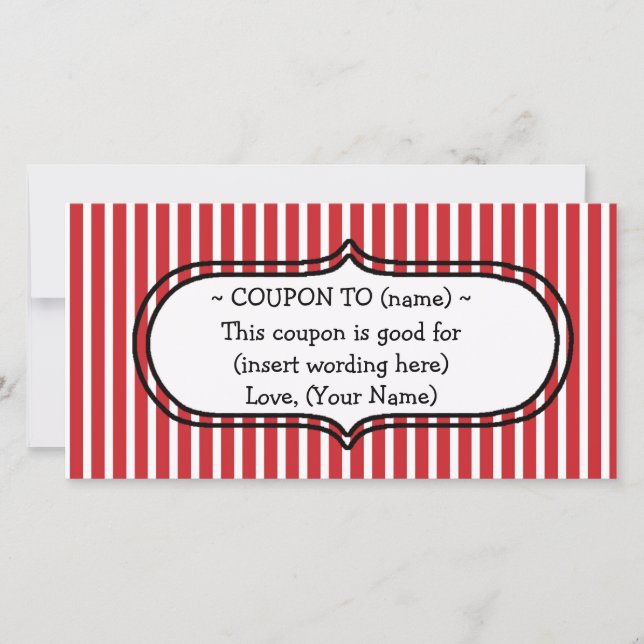 CUSTOM CHRISTMAS GIFT COUPON FEIERTAGSKARTE (Vorderseite)