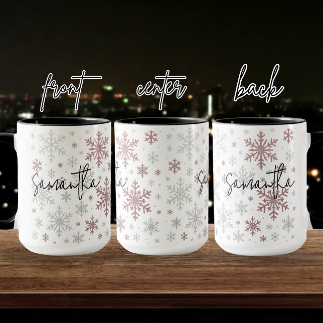 Custom Christmas Glitter Snowflake Mug for Women Tasse (personalized Christmas mug, snowflake Christmas mug, glitter snowflake mug, Merry Christmas mug,)